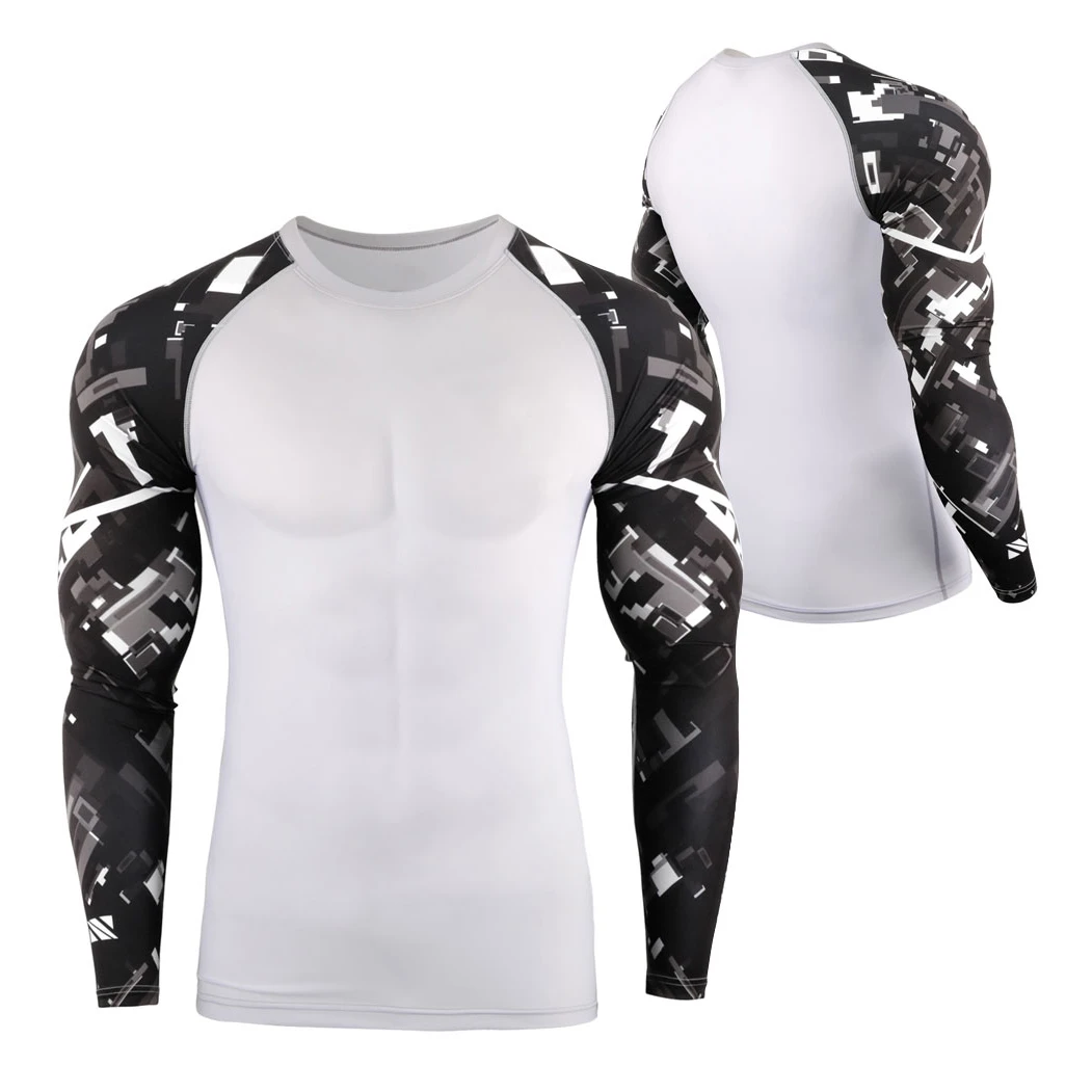 Blank Mma Sublimation Long Sleeve Rash Guard Quick Dry Breathable Uv ...