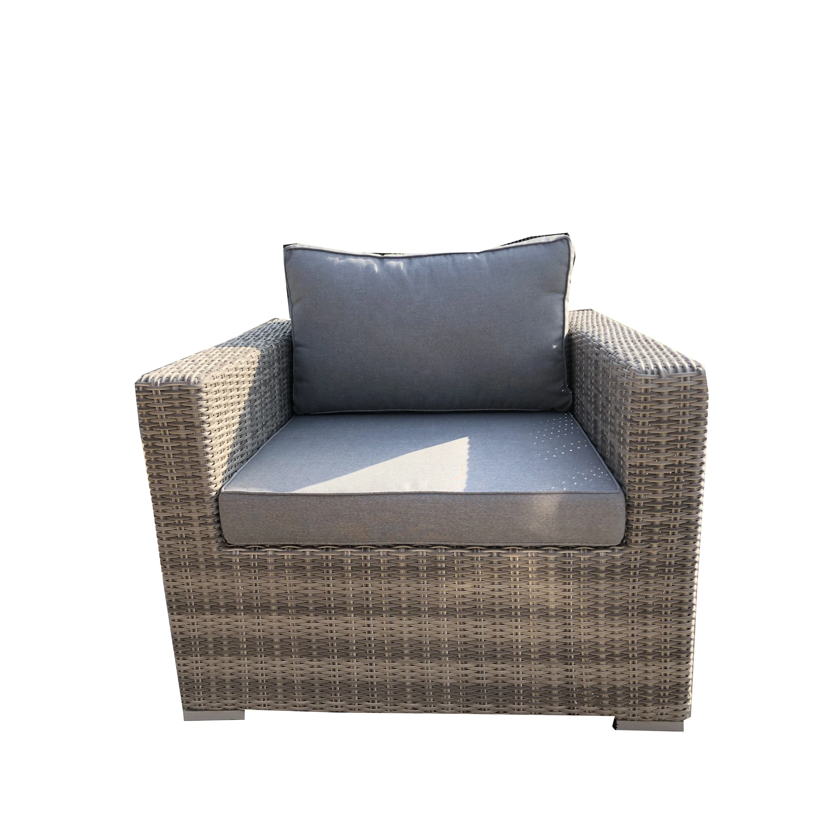 Psrfscn Single Sofa Rattan Wicker Sofa Outdoor Patio Garden Single Sofa Leisure Relaxing