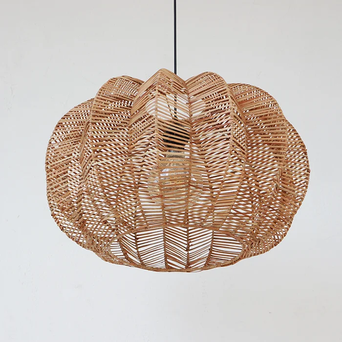 Handmade Woven Rattan Chandelier Rattan Lampshade Natural Rattan