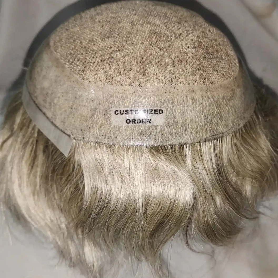 Wholesale New Design Australian Human Hair Nature Black Men's Wig Hair Piece Toupee For Bald