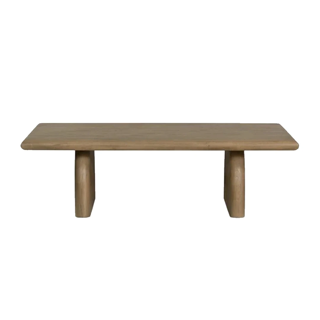 Teak Solid Wood Coffee Table Minimalist Modern Design With Rectangular