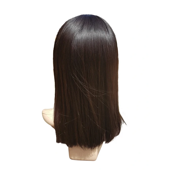 Bangladesh Made Wig Front Lace Long Straight Real Silk Hair Headgear