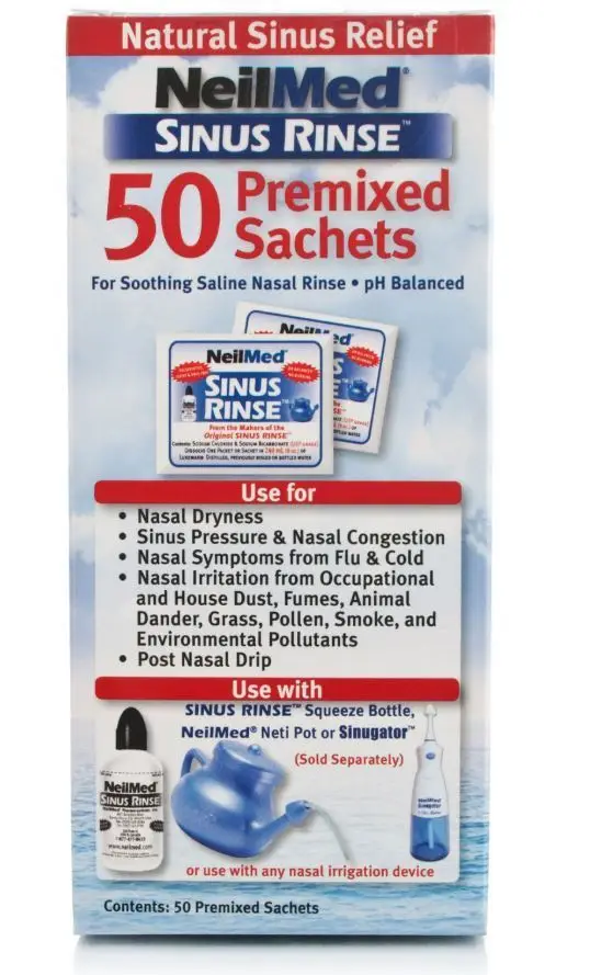 Neilmed Sinus Rinse Regular Premixed 50 Sachets For Sinus Allergies And ...