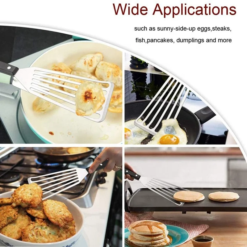 Fish Spatula Stainless Steel Fish Turner Spatula Slotted Turner Thin