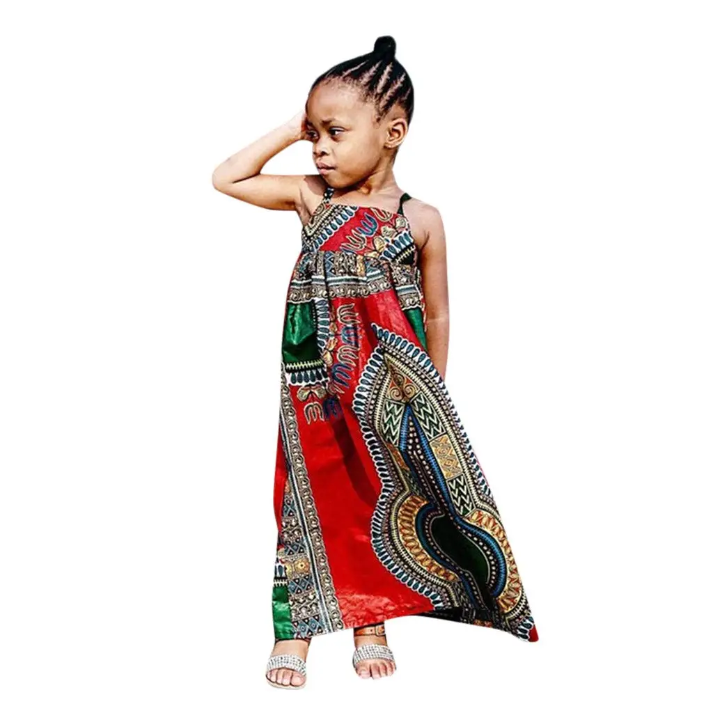 Summer African Toddler Little Girls Dashiki African Dresses Girl Ethnic