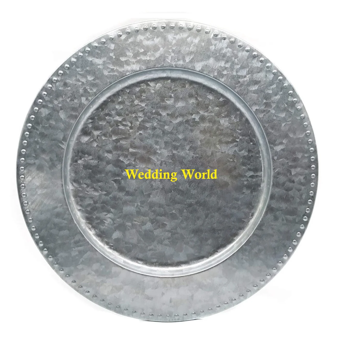 Galvanized Charger Plate Simple Plain Handmade Wholesale Under Plate