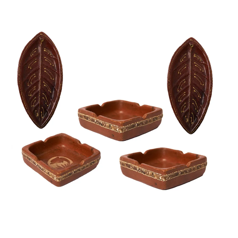 Pottery Soil Made Ashtrays With Creative Design Shape Can Be Custom
