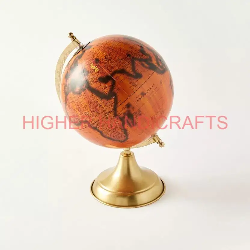 Revolving Shining Illuminated World Globe Metal Abstract Globe