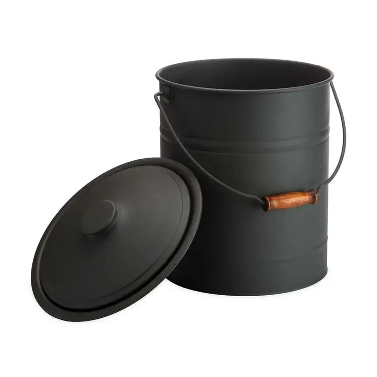 Ash Coal Bucket With Handle Galvanized Steel Fire Pits Outdoor ...