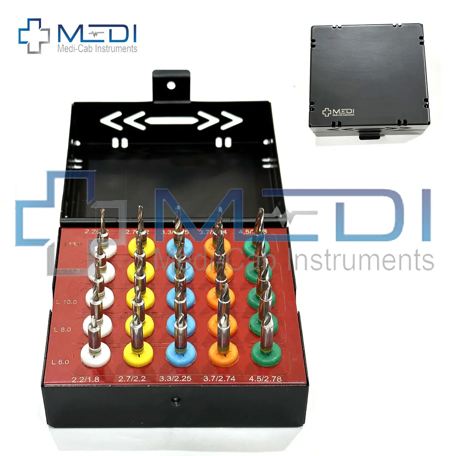 Dental Conical Drill Kit 25 Pcs With Stopper Implant Surgical Drills