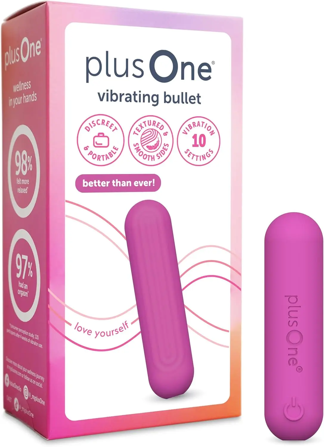 plusOne Bullet Vibrator Dark Pink
