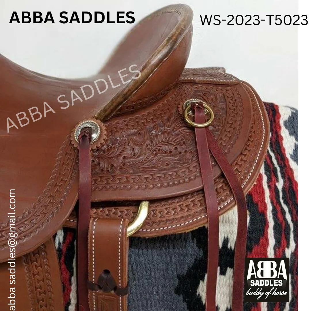 Hand Carved Western Saddle Best Quality Handmade Customized Color