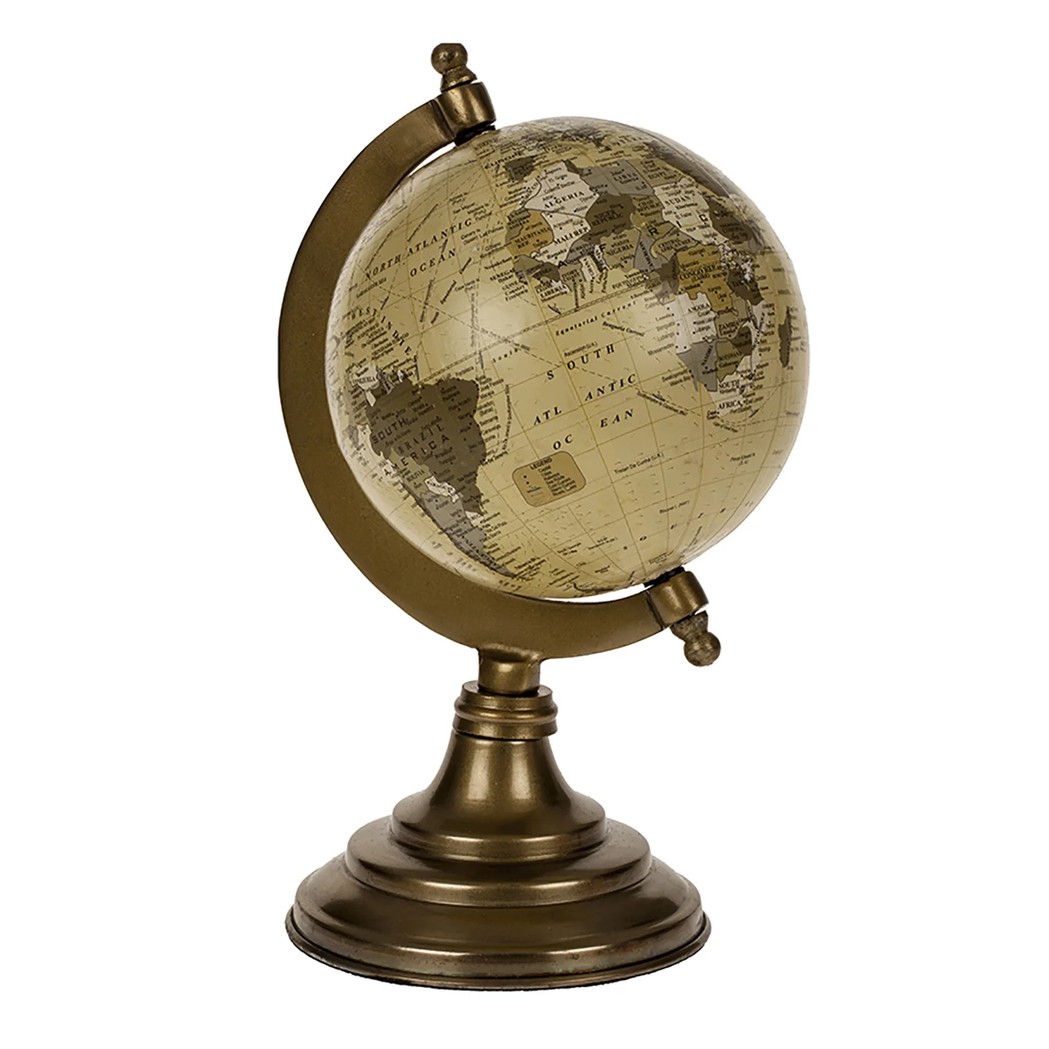 Rotating World Globe With Stand Black Colored Metal Copper Finishes ...