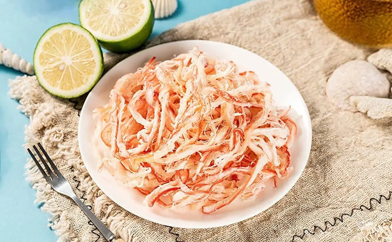 Dried Shredded Squid Snack Is Made From 100% Fresh Squid Sweet & Spicy