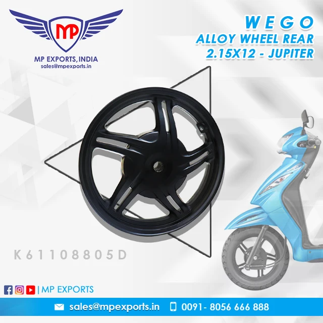 Genuine Spare Parts Seller Tvs Jupiter Alloy Wheel Rear Available At