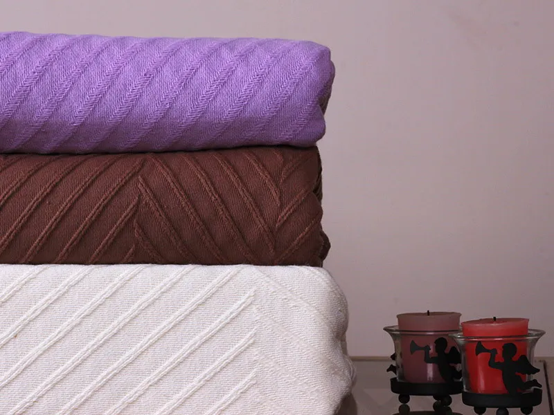 Bulk Premium Woven Waffle Blanket Soft Lightweight 100 Cotton Jacquard