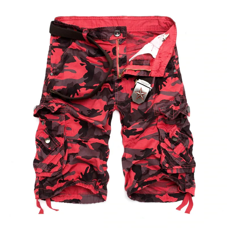 Pantalon court Cargo d'été personnalisé pour hommes, en coton, multi-poches, décontracté, à la mode, 105_voghion.com