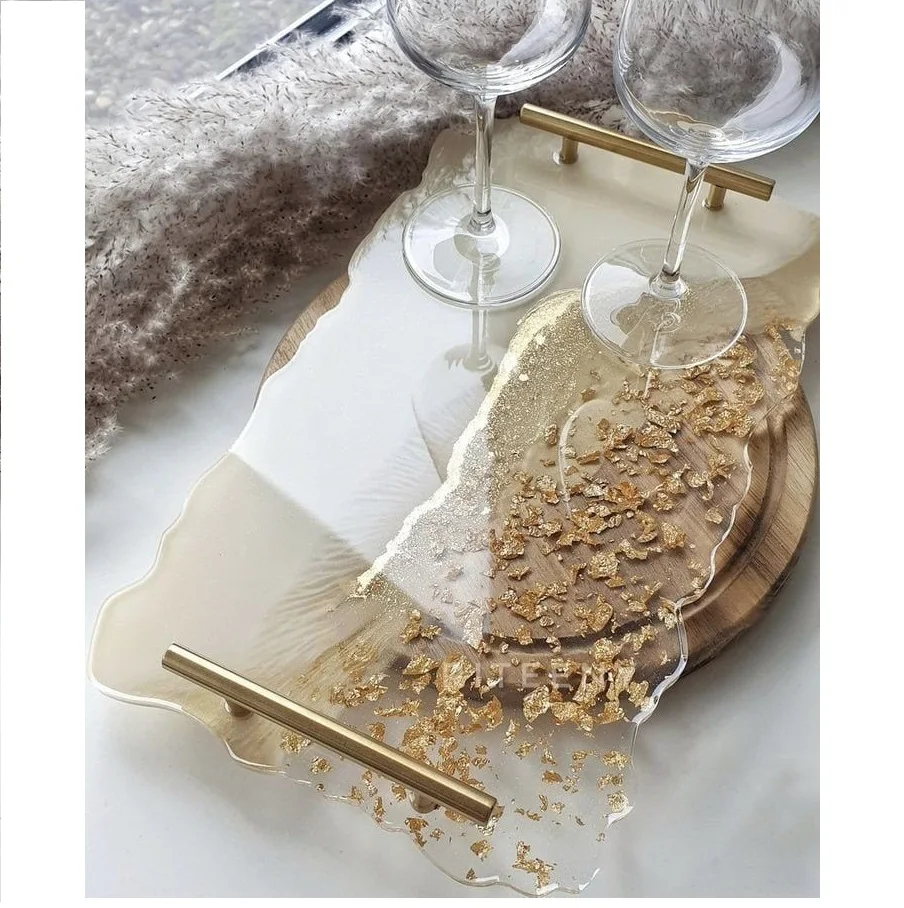 Beautiful Mirrored Tray With Chrome Rails Elegant Square Vanity Mirror