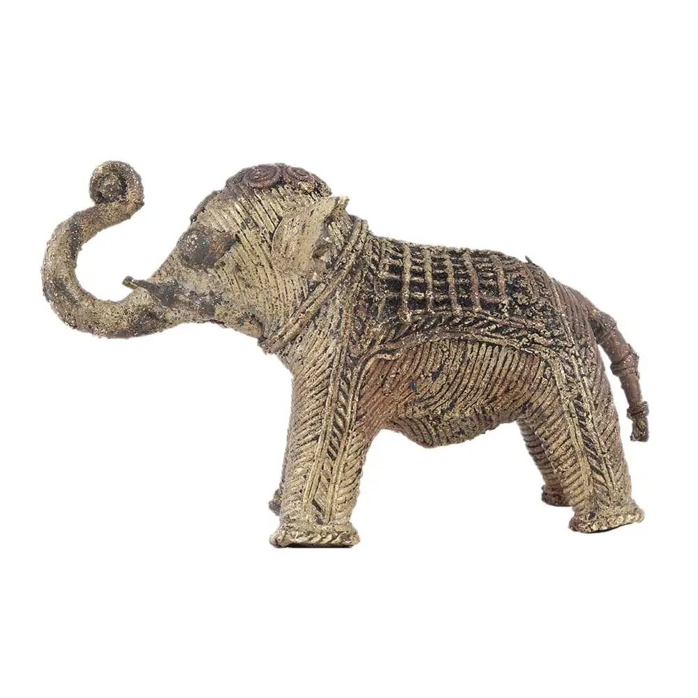 High Quality Antique Statue Brass Figurine Dhokra Elephant Sculptures ...