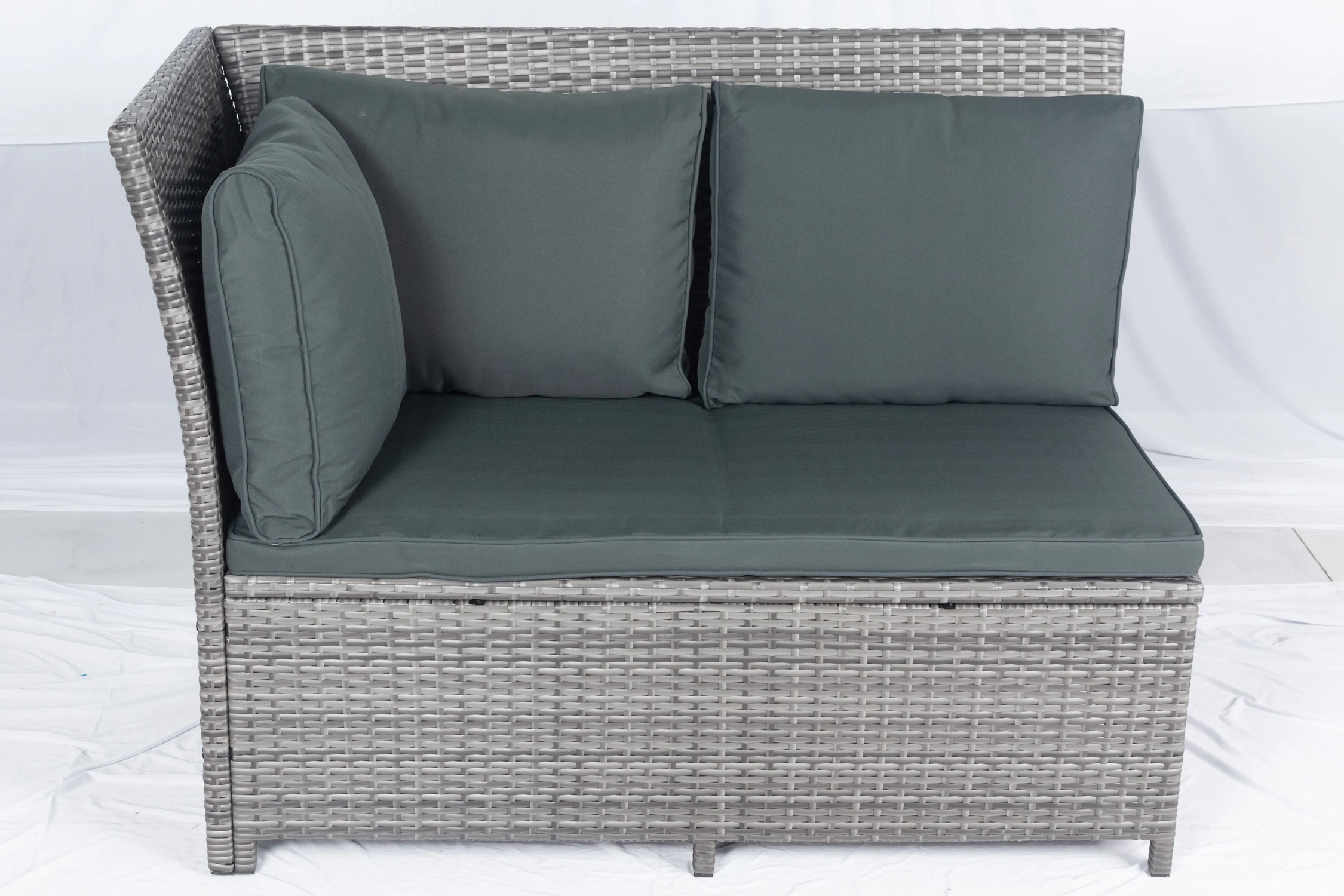 High Quality Cheap Price Pe Rattan Wicker Garden Furniture L Sofa Grey
