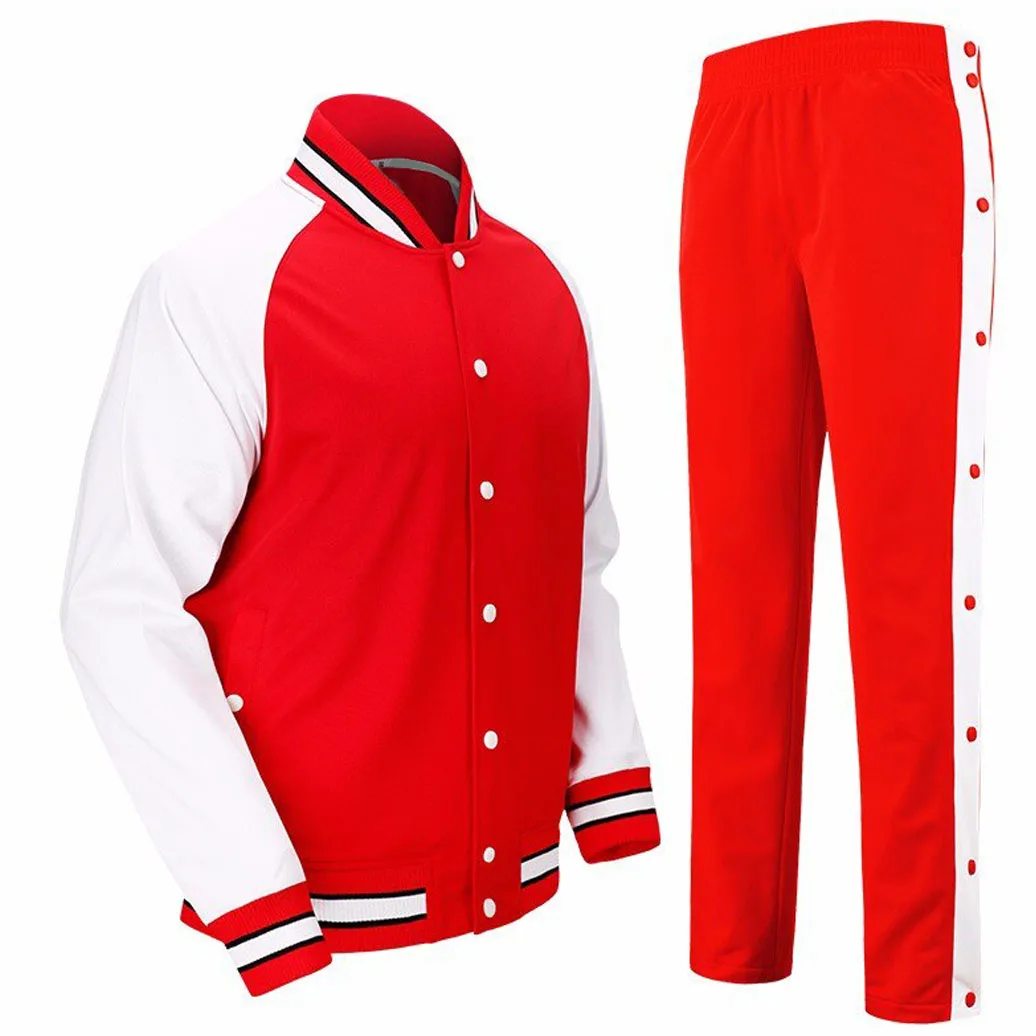 Men's Basketball Uniforms Suits Full Button Pants Sports Clothes Sets