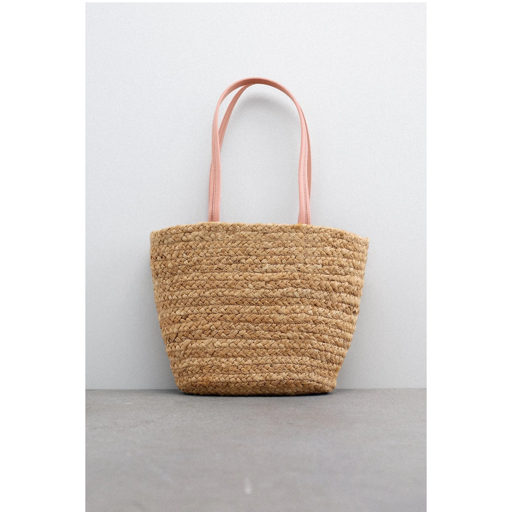 New Design Hand Braided Jute Basket Bag With Wooden Handle Ladies Hand