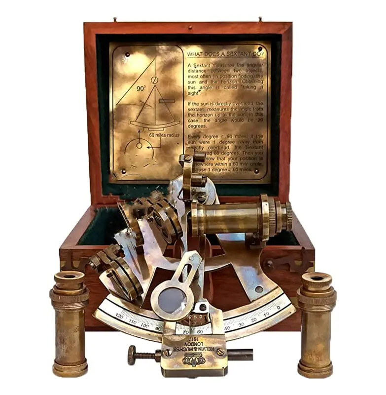 Antique Brass Nautical Sextant – Working Vintage Reproduction – Handmade Collector's Piece