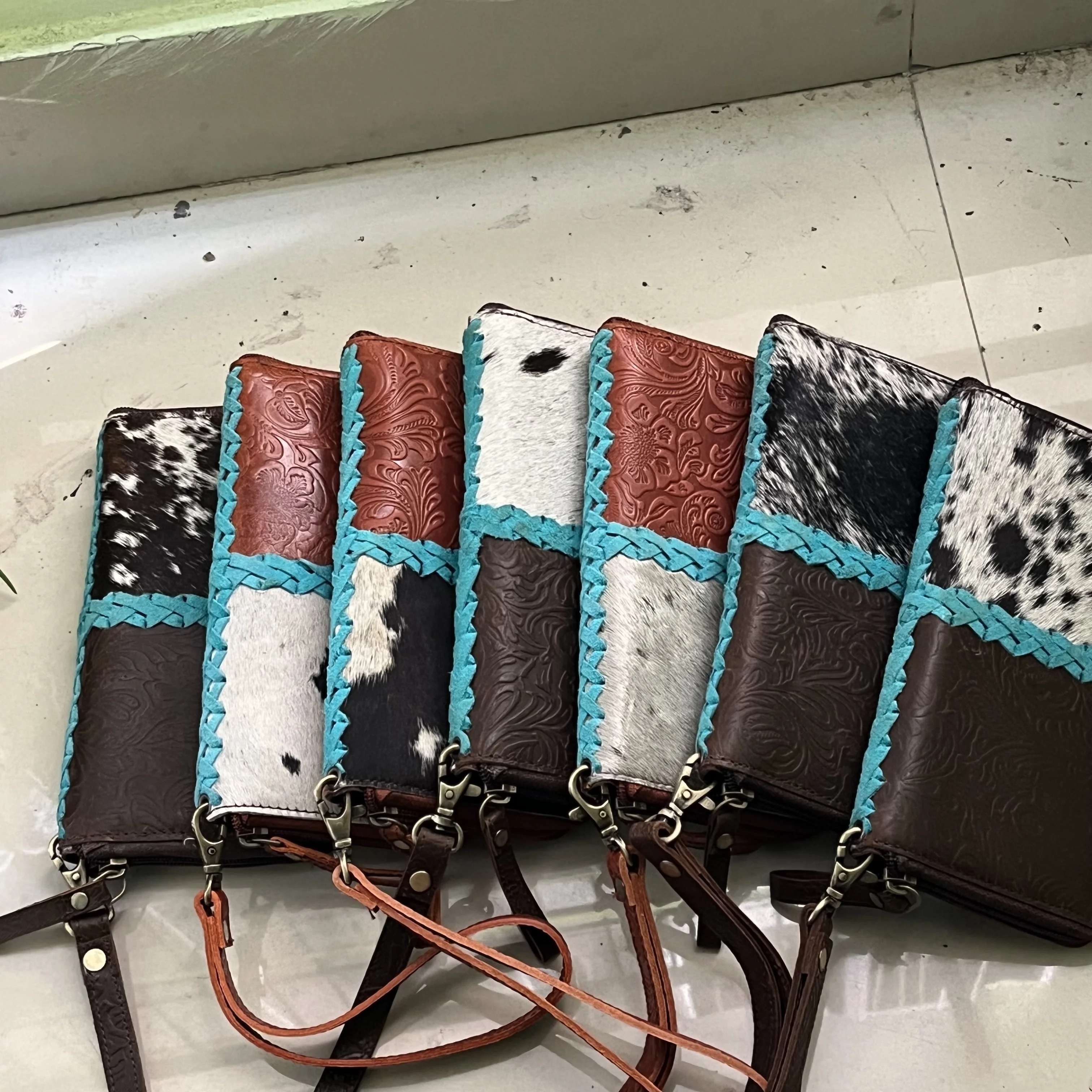 Cowhide Tooled Craving Woven Clutch Hair On Leather Clutch Western Hobo