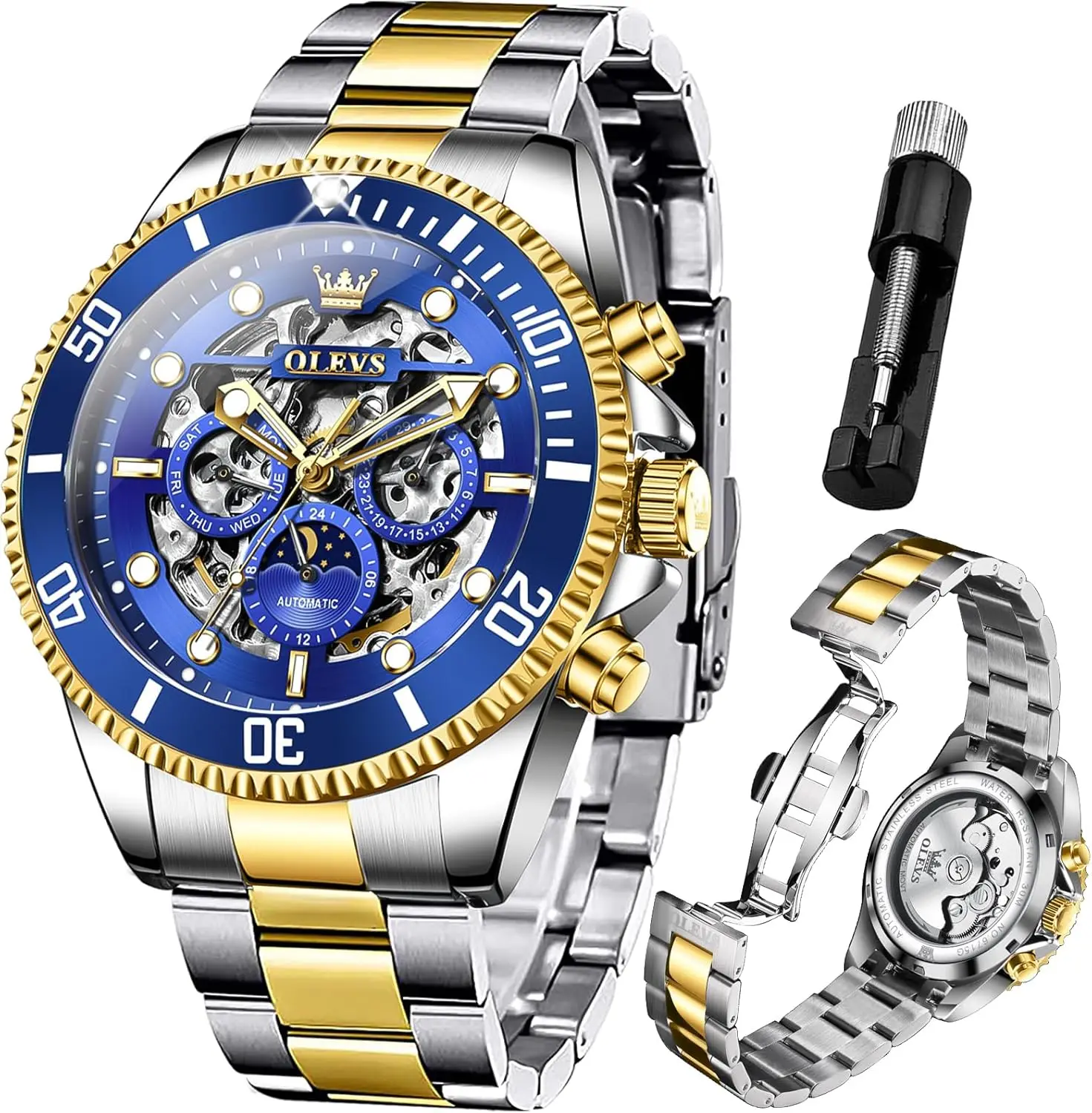 OLEVS Blue Skeleton