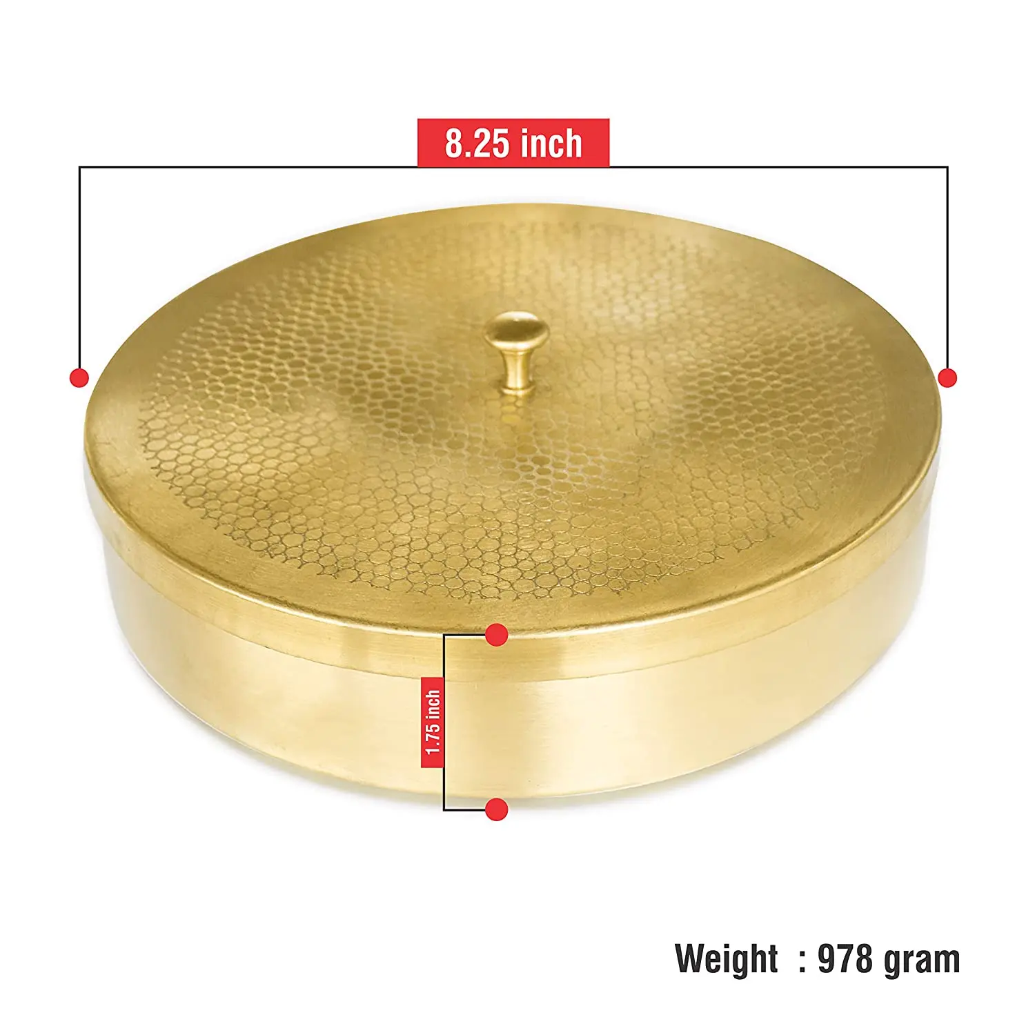 Pure Source India Brass Spice Box Set For Kitchen With Spoon (7