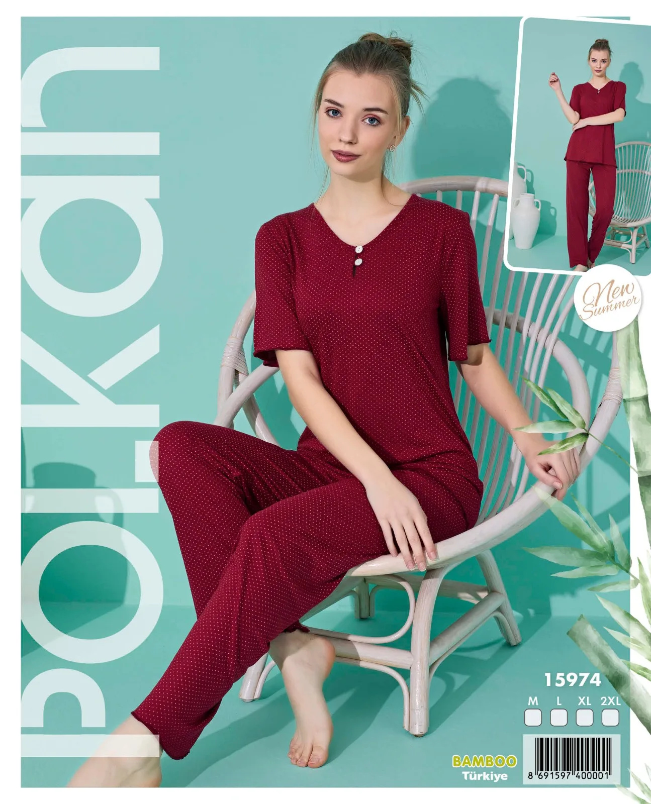 Bamboo Sleepwear Woman Pajama Short Sleeve Long Bottom Female Pajamas