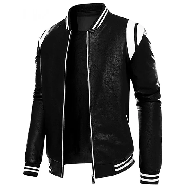 Genuine Sheepskin Bomber Leather Jacket Men Motorcycle Leather Jackets