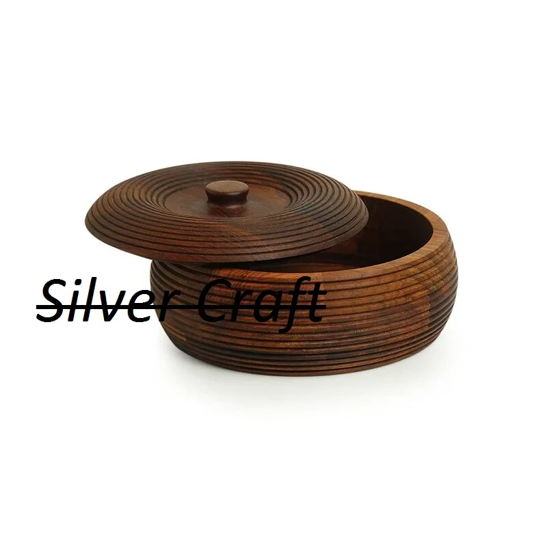 Antique Style Wooden Hotpot Sheesham Wood Chapati Box Solid Letter