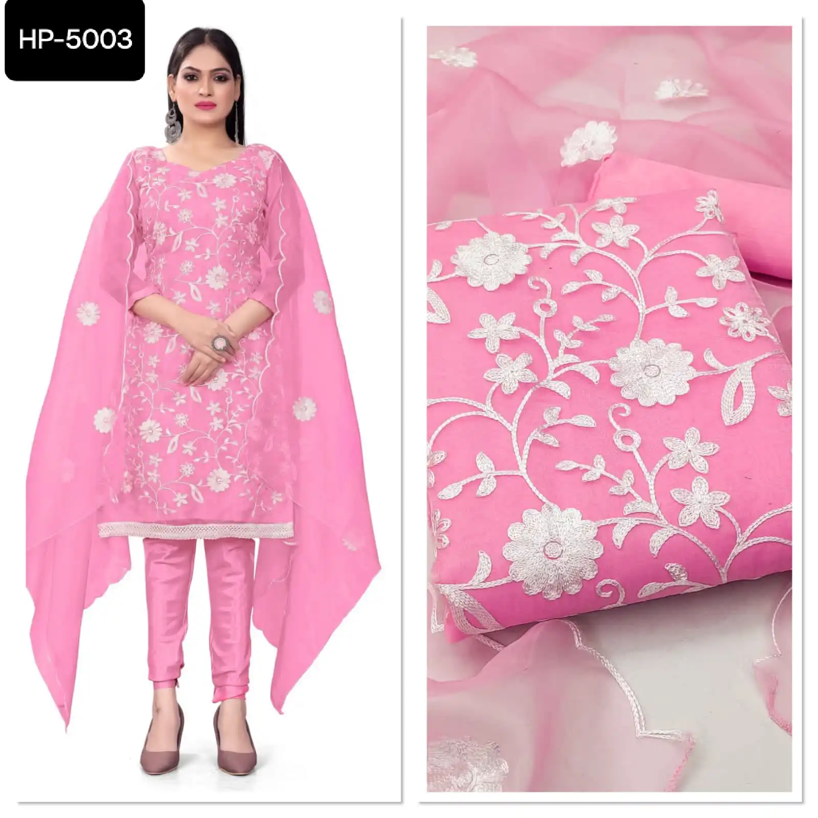 Indian And Pakistani Style Organza Silk Salwar Kameez Suit With ...