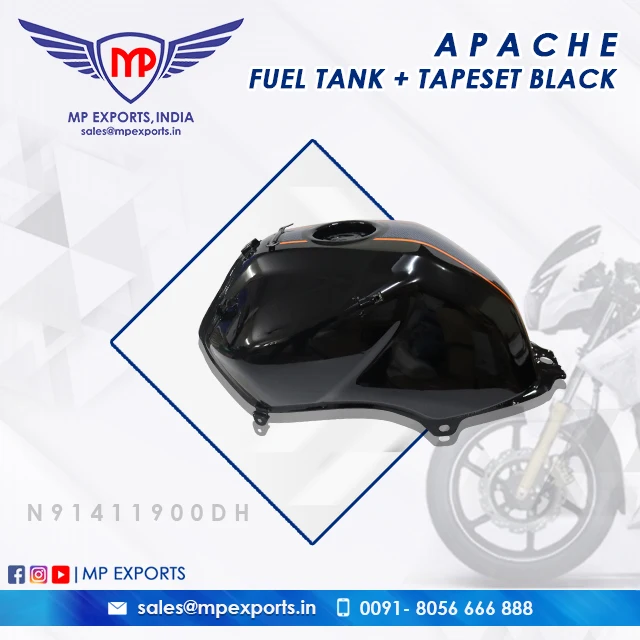 Fuel Tank Black For Tvs Apache 2wheeler Spare Parts Available For Sale