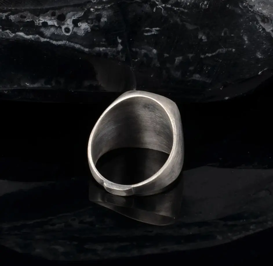 Silver Anchor Ring Handmade Sailor Anchor Oxidized Silver Captain Ring ...
