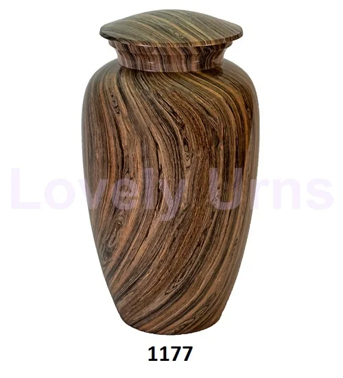 Classic Woodgrain Aluminium Cremation Urns/ Adult Urns/ Metal Urns ...