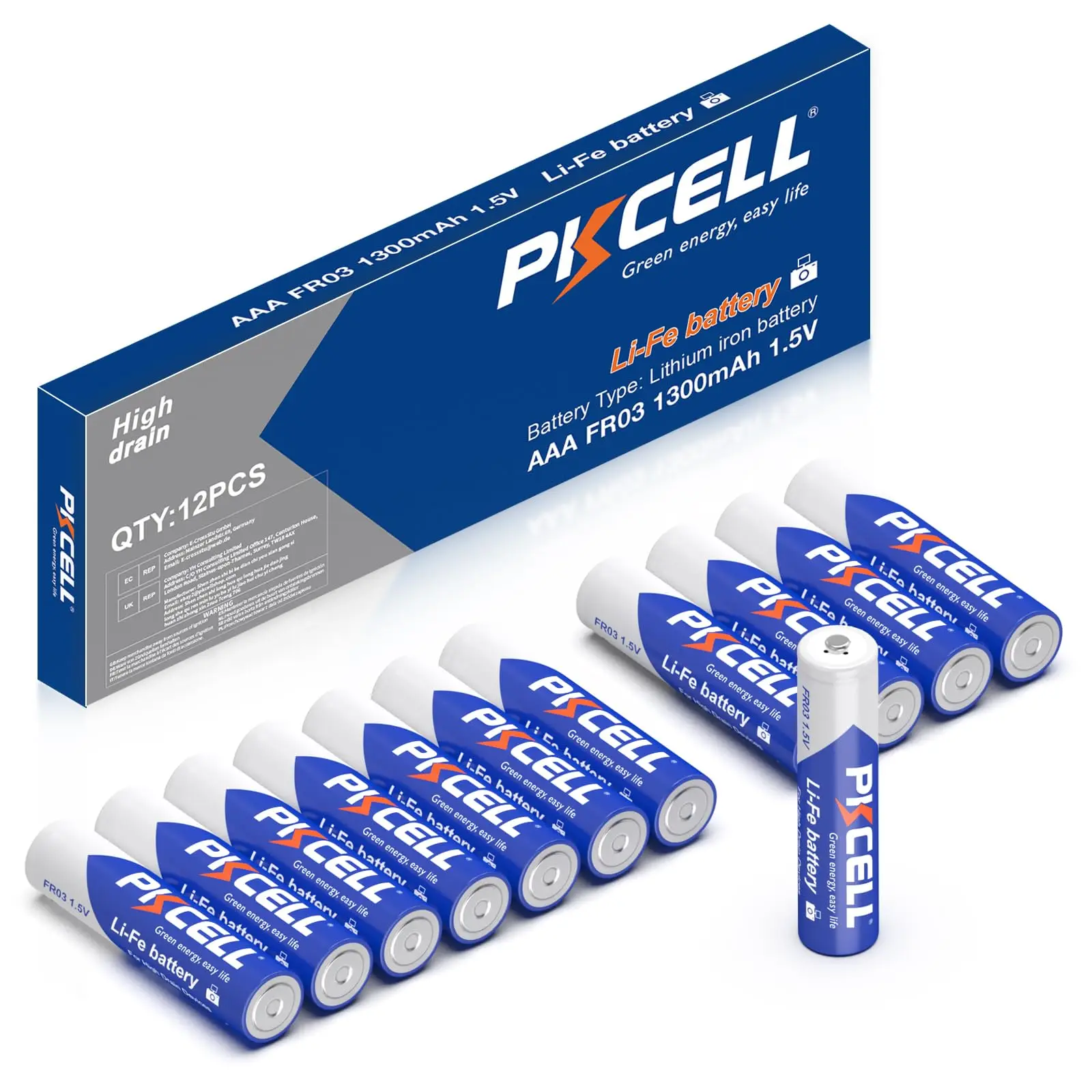 PKCELL AAA Lithium Batteries 12 Pack