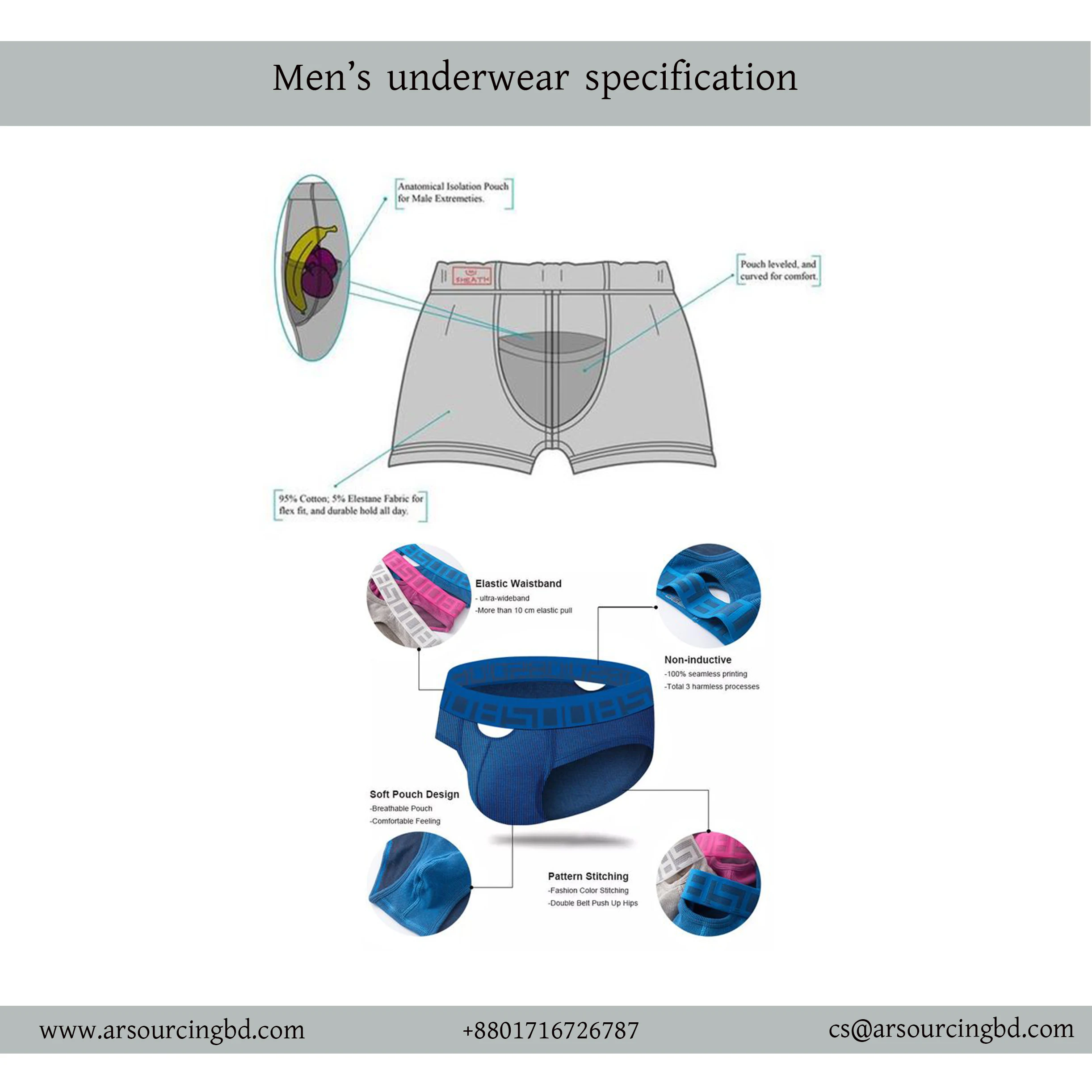 Guy De France 6583-D-010 Black Solid Colour Embroidered Boyshort Small