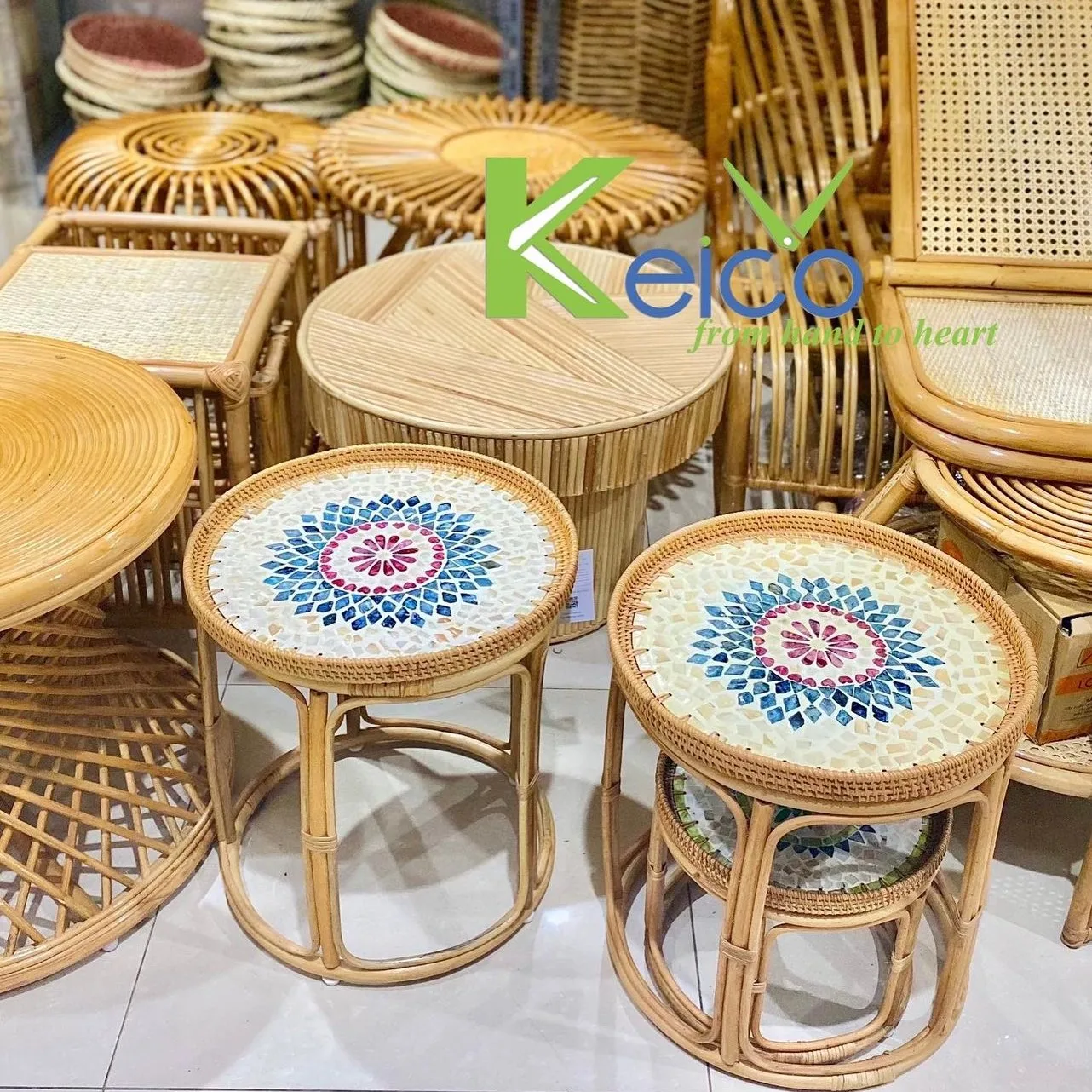 Best Items Natural Ecofriendly Rattan Round Coffee Table High Quality