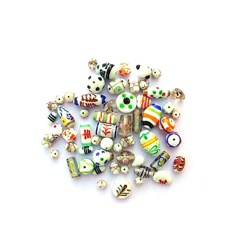 Premium Quality Fancy Glass Beads In White Colour Diy Loose Glass Beads