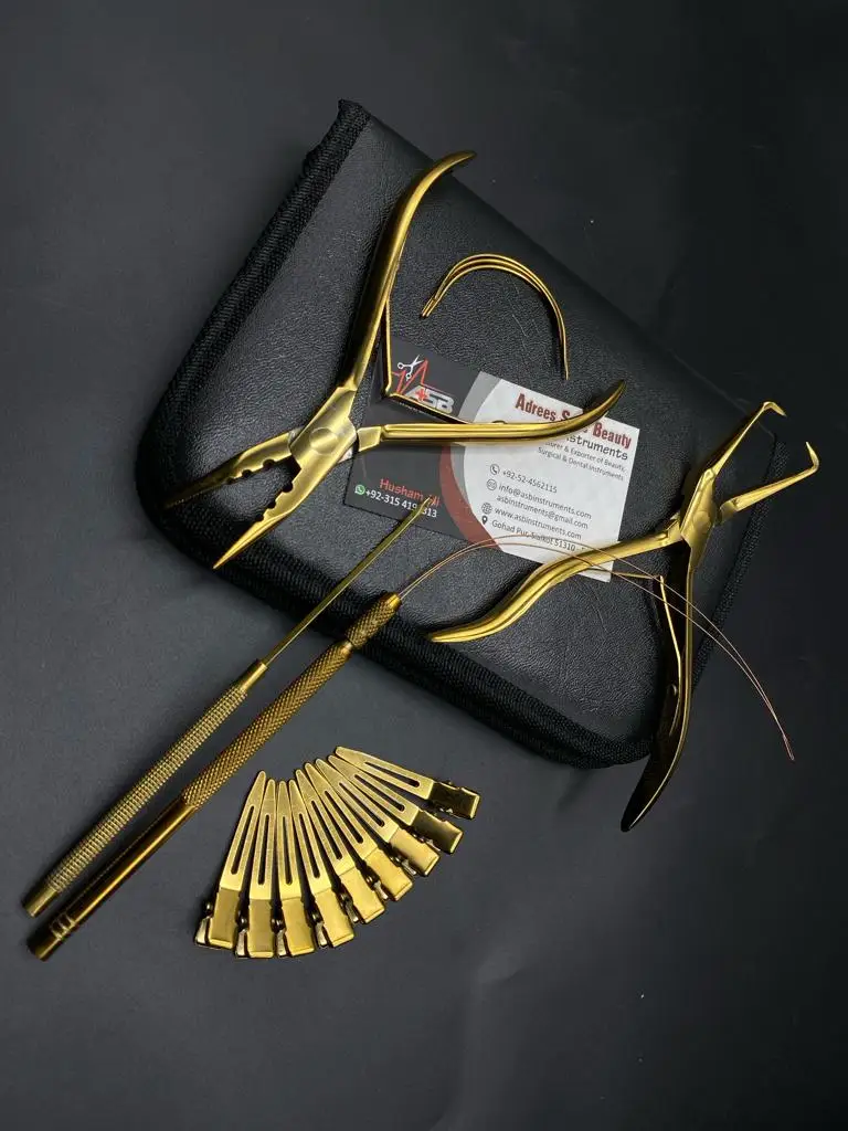 Gold Hair Extension Tools Kit Set Including Micro Link Silicon Beads