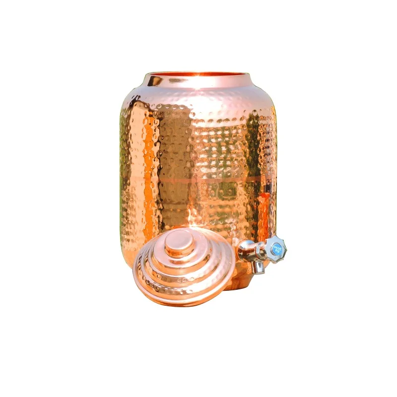 Ayurveda Health Benefits Drinking Water Dispenser Copper Metal Water Storage Dispenser Copper