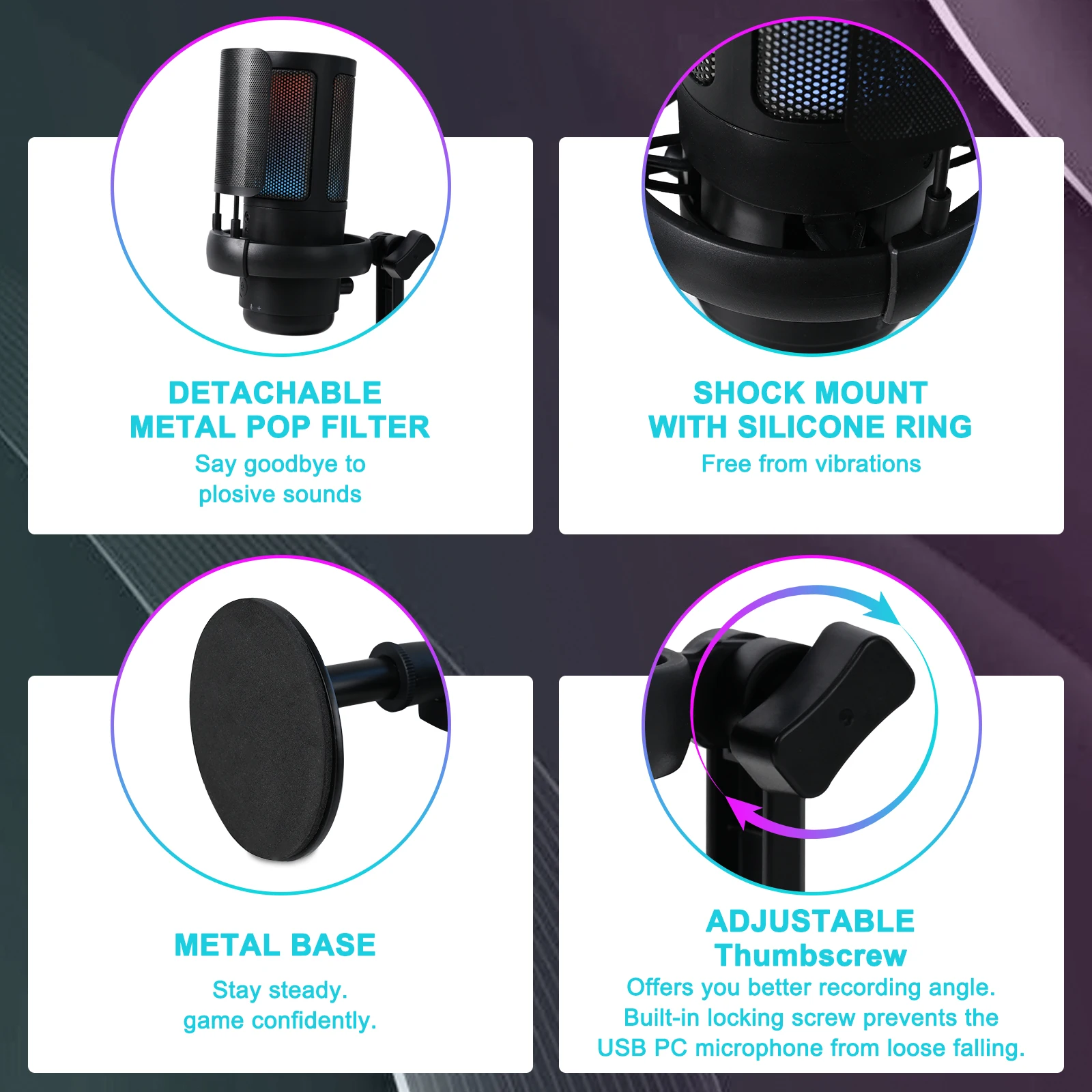 Fifine Gaming Microphone,Usb Pc Mic For Streaming,Podcasts,Recording ...