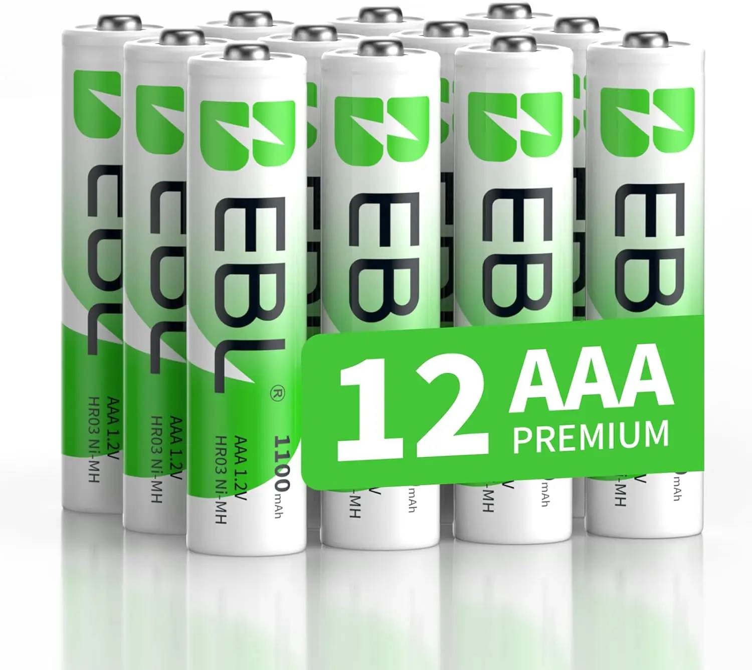 EBL Rechargeable AAA Batteries 12-Pack