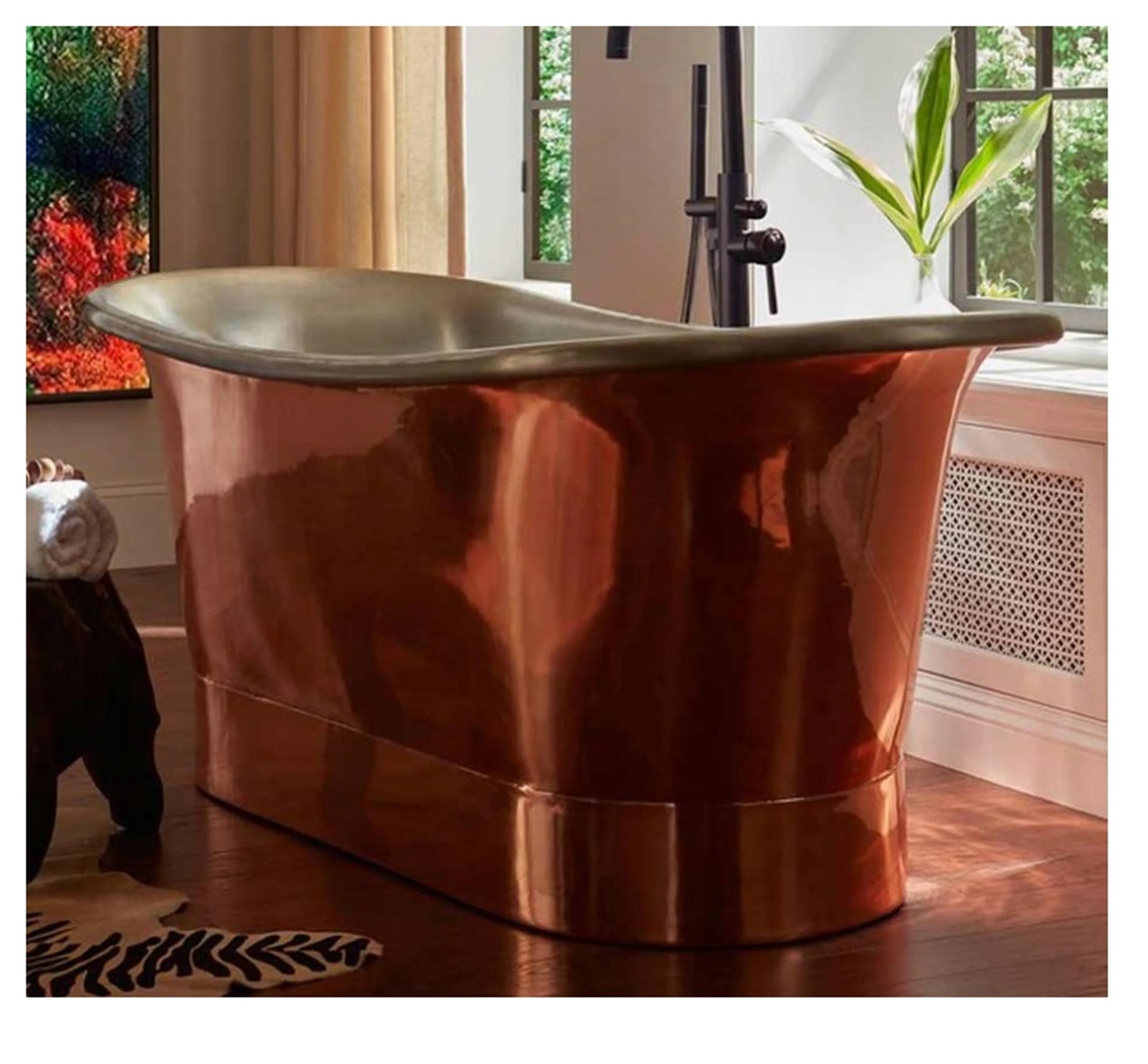 Free Standing Copper Bathtubs In India Best Prices Customizable Over 100,000 Hammer Strikes Made ...