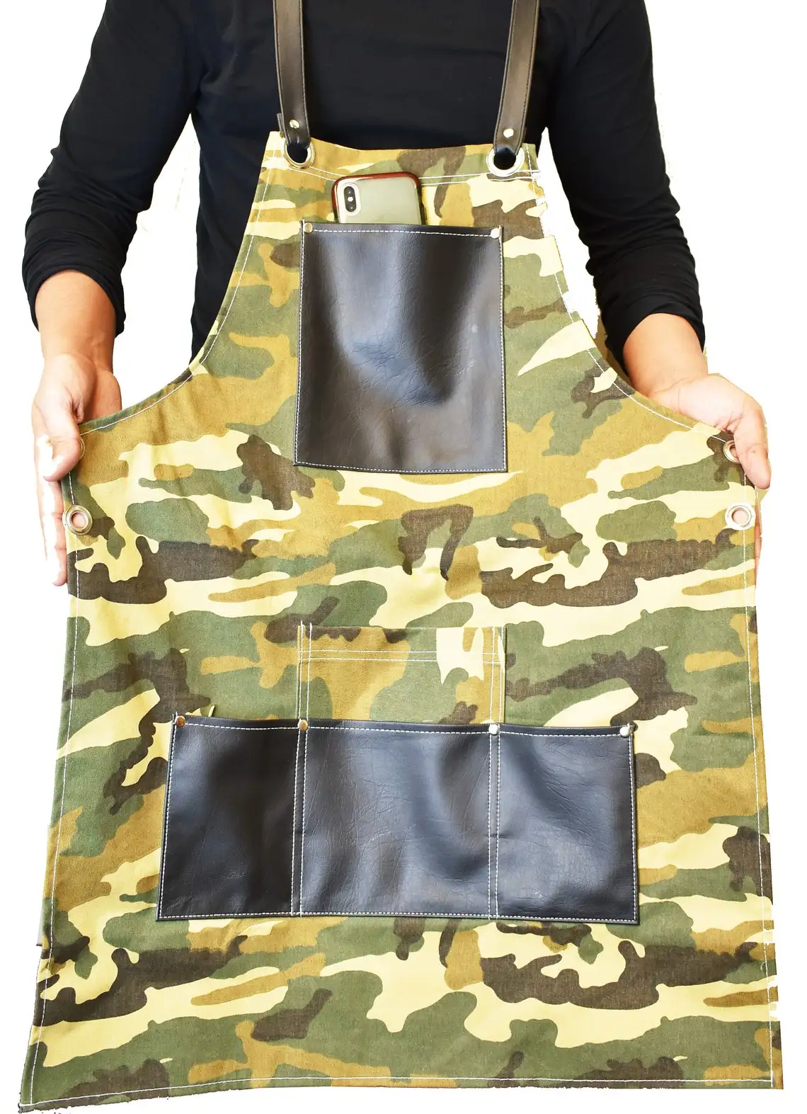 Barber Apron Barber Salon Hairdressers Leather Apron 1 Chest Pocket 4