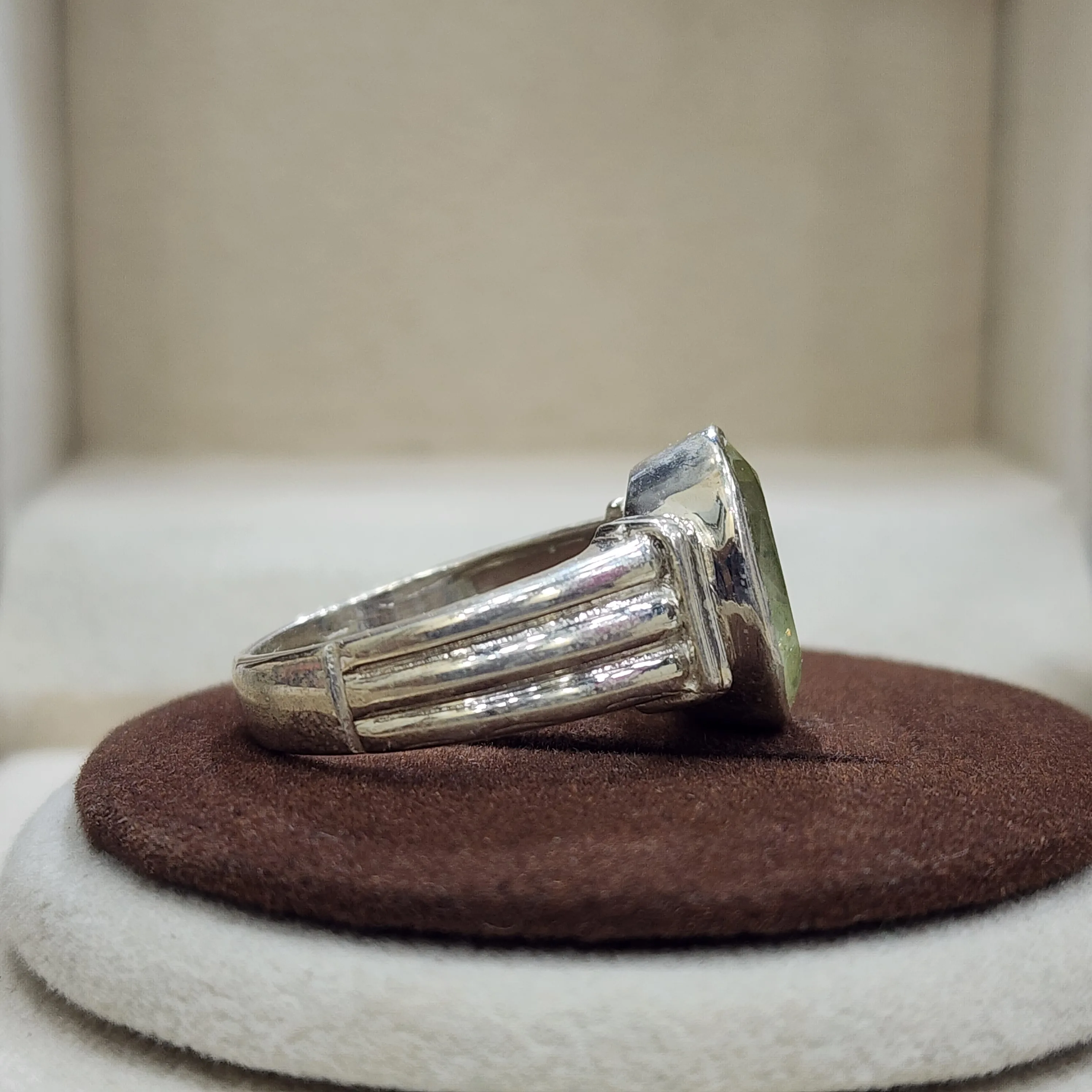 Artisan Handcrafted Prasiolite Flower Ring - .925 Sterling Silver Green Stone 'Sunflowers' Ring - Indonesia Made