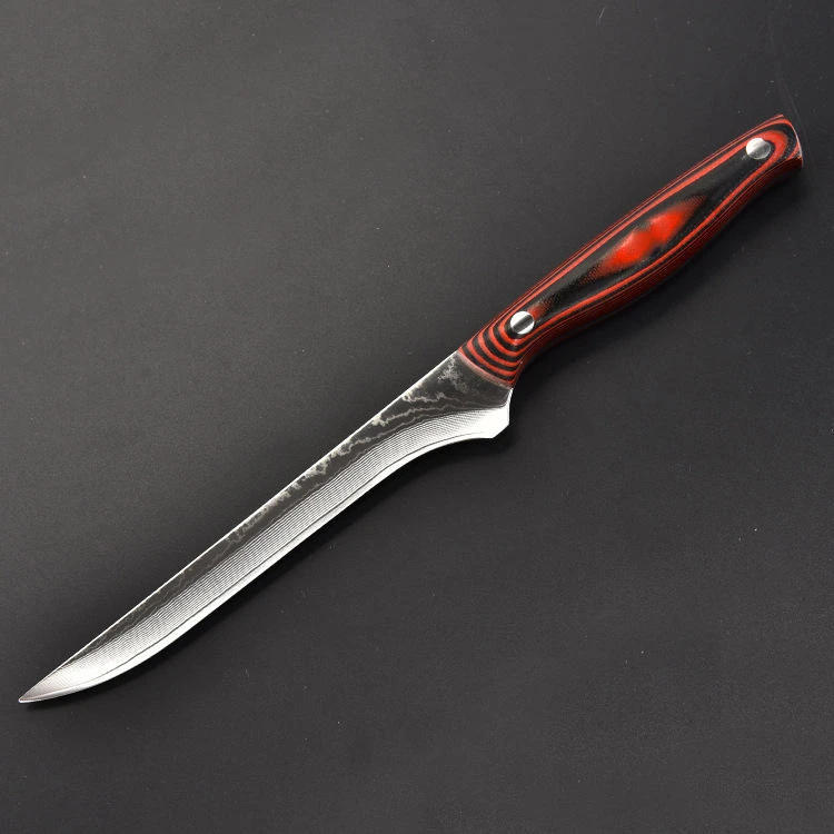 Stainless Steel Fixed Blade Handmade Damascus Hunting Fishing Wooden