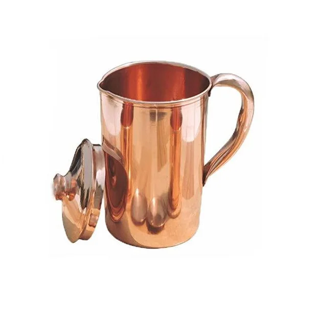 Ayurveda Health Benefits Copper Jug Shiny Polished Pure Copper Jug